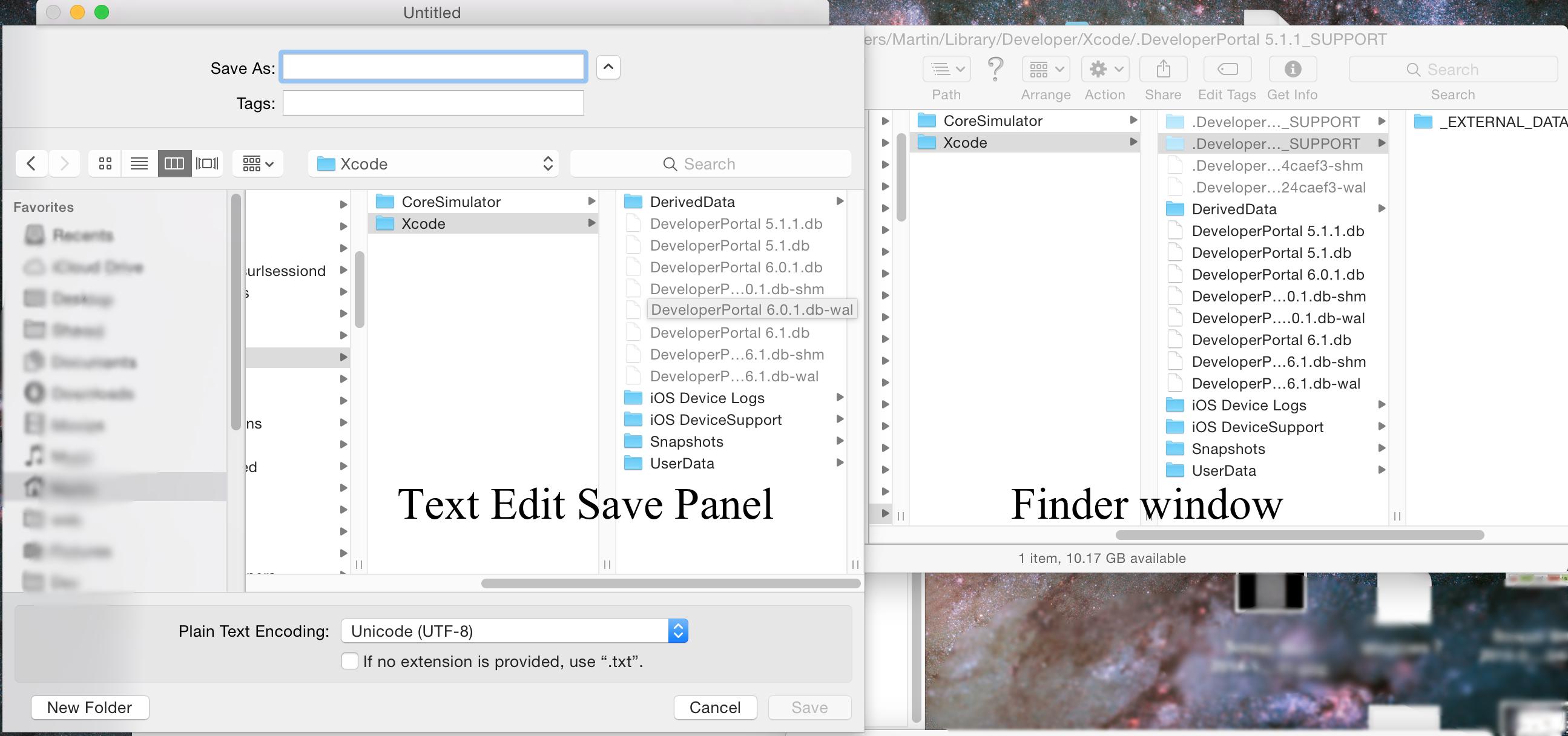 mac lost my favorites in the file viewer for saving